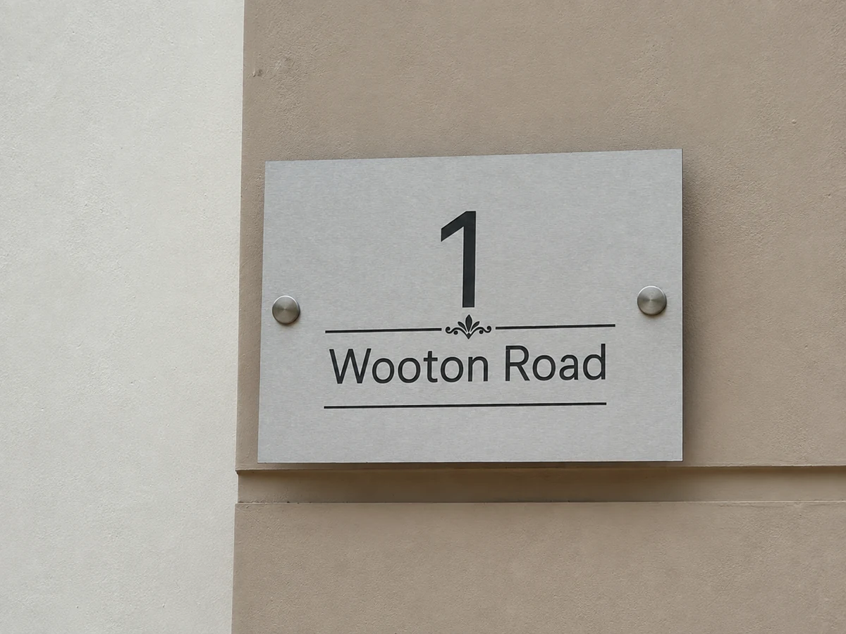 Wooton Road address sign made by H&S Signs