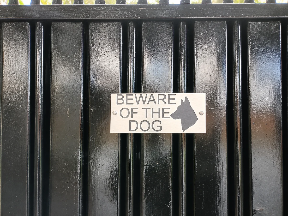 Beware of the Dog gate sign made by H&S Signs