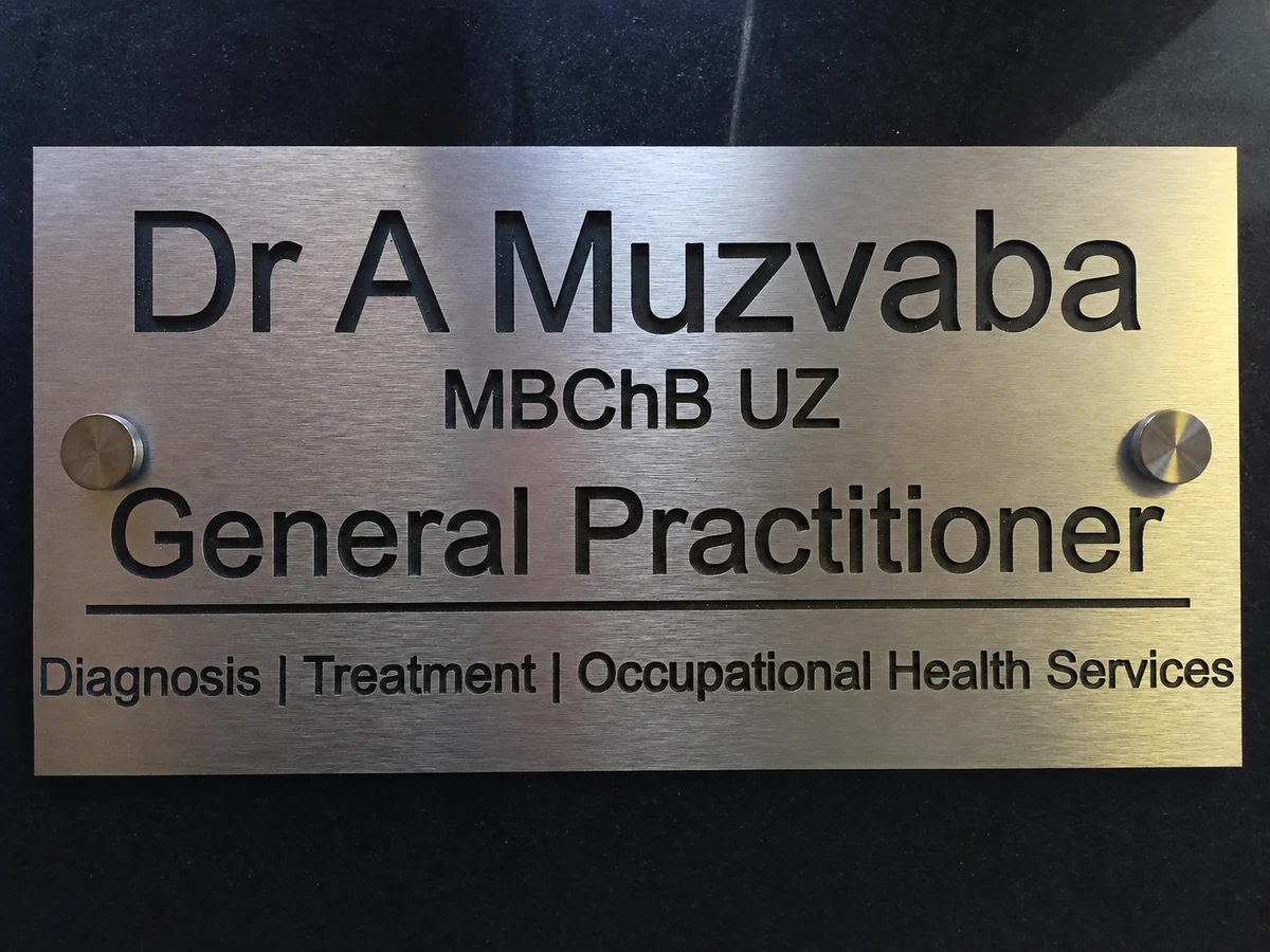 General practitioner plaque made by H&S Signs