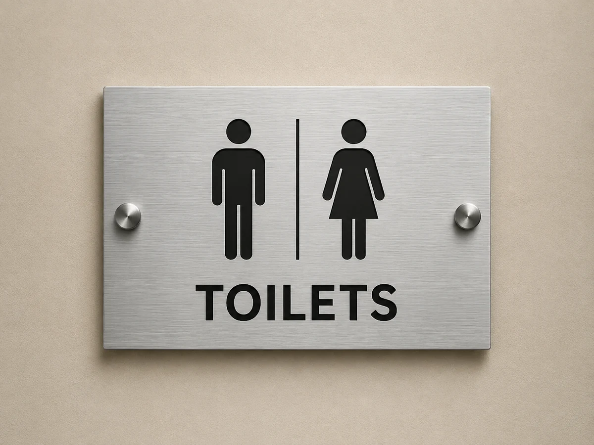 Male and female toilets sign made by H&S Signs